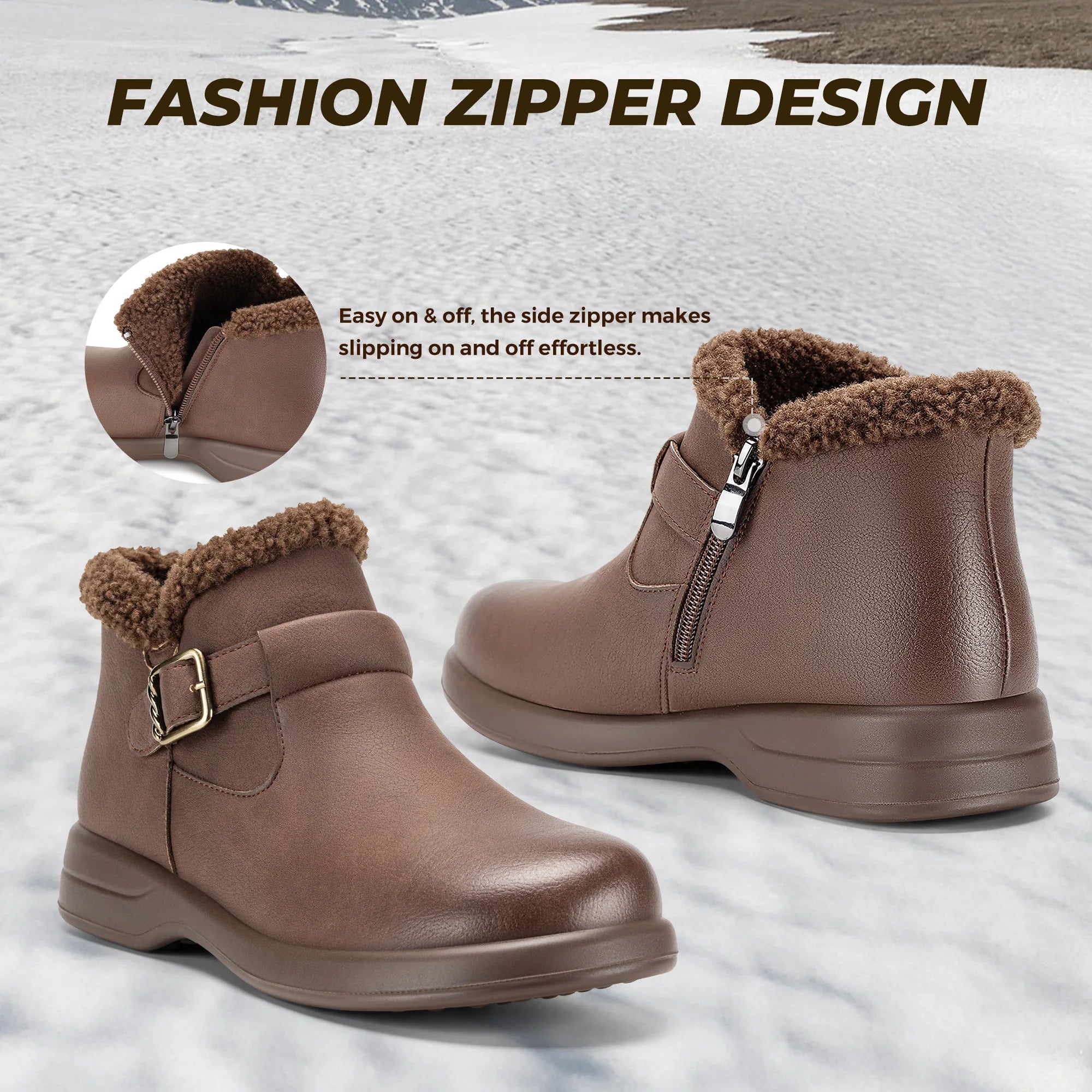 Winter Fleeced Lined Snow Boots