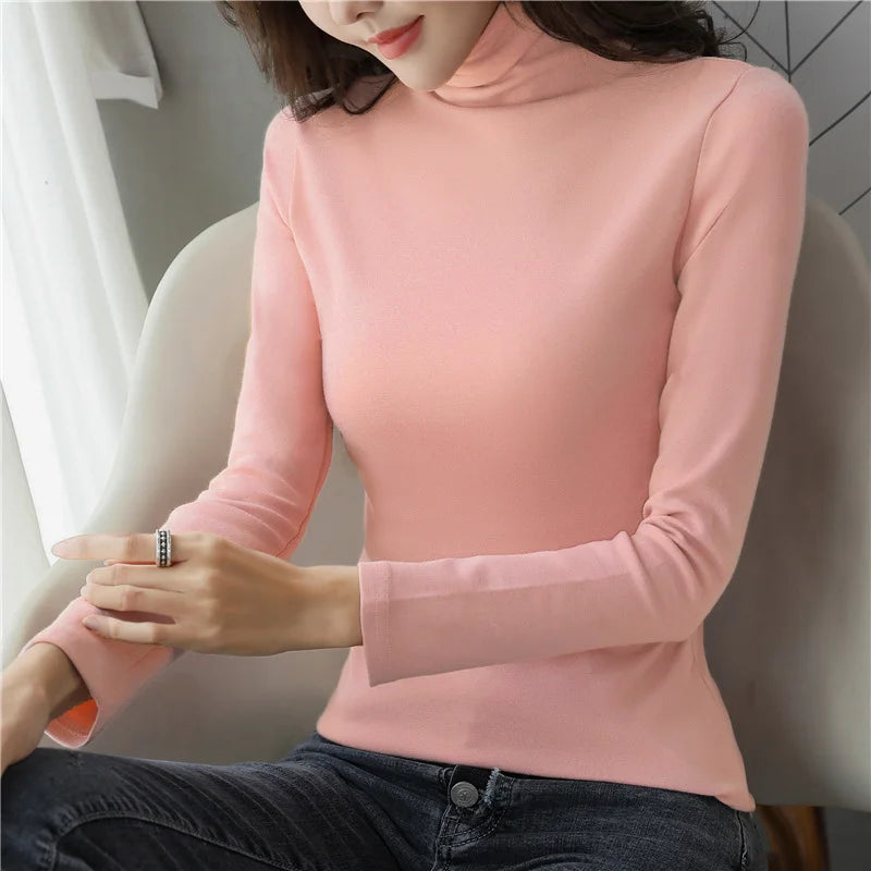 Slim Fit Long Sleeve T-shirt High Collar