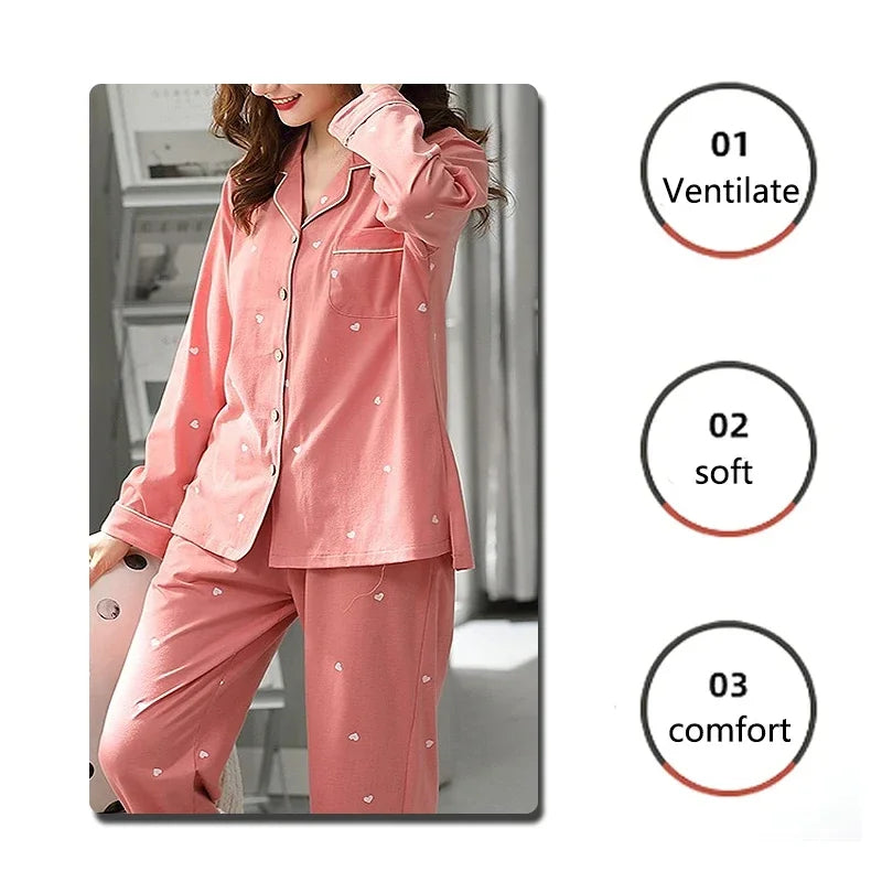 High Quality Large Size Women Cotton Pajamas