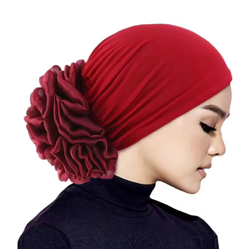 Women's Turban Big Flower Elastic Cloth Hair Bands