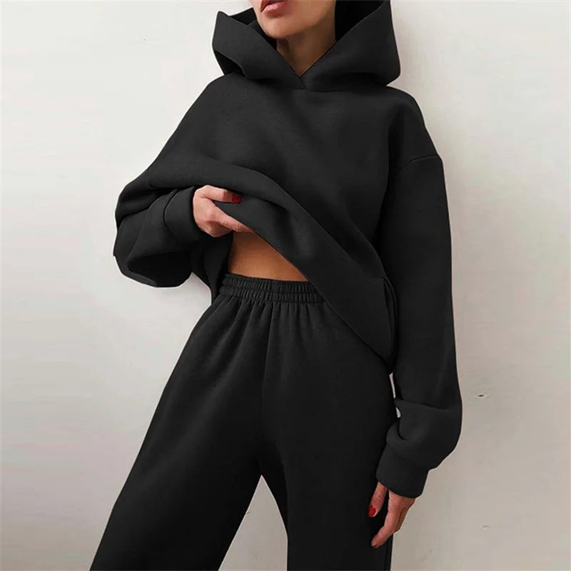 Women's 2 piece Tracksuit Suit with Hoodie Sweatshirts