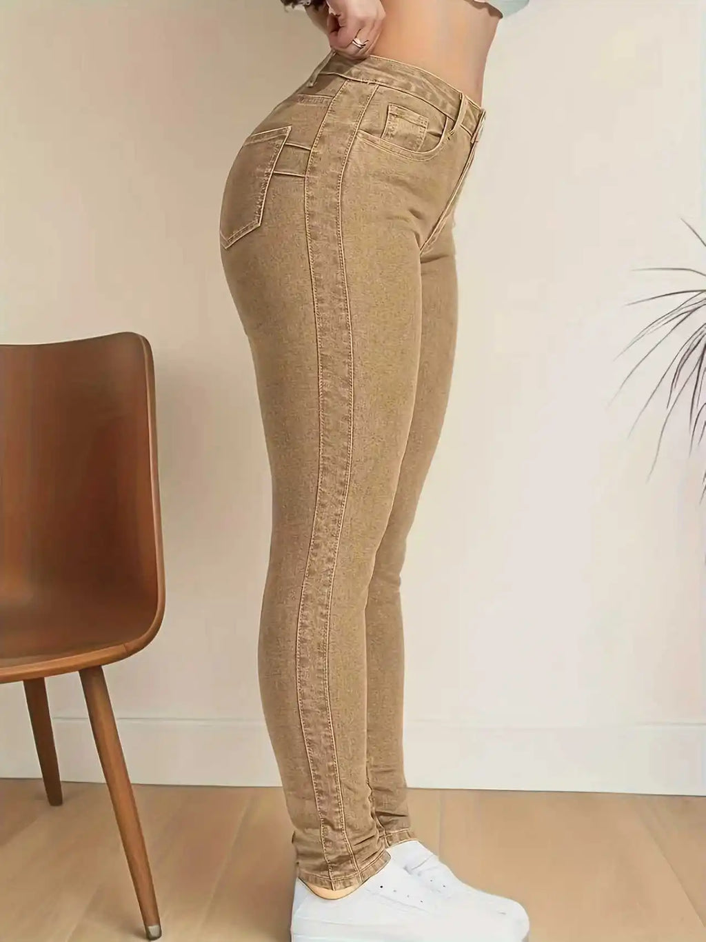 Ladies' vintage khaki skinny jeans