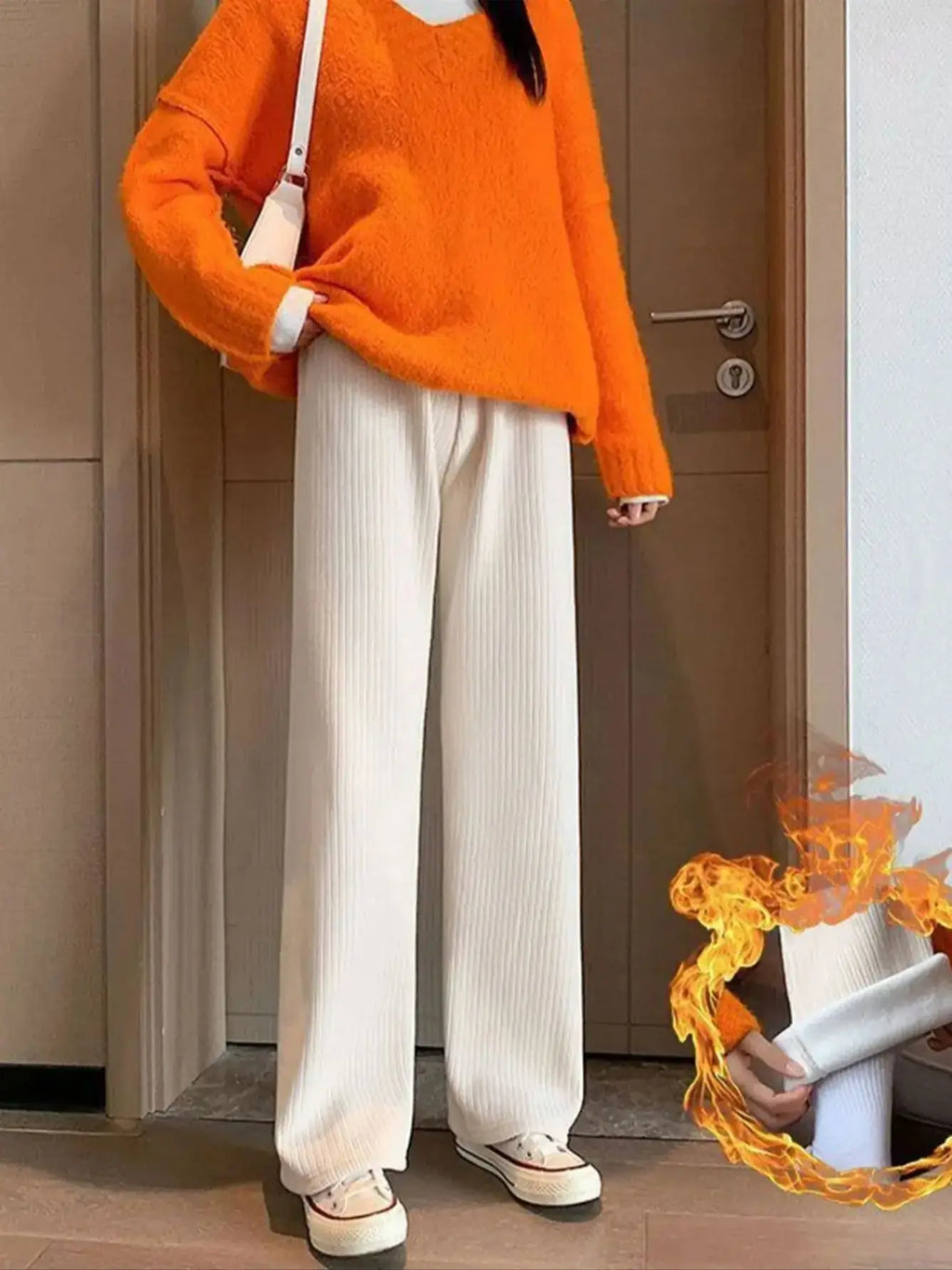 Women's Fleece Wide Leg Pants