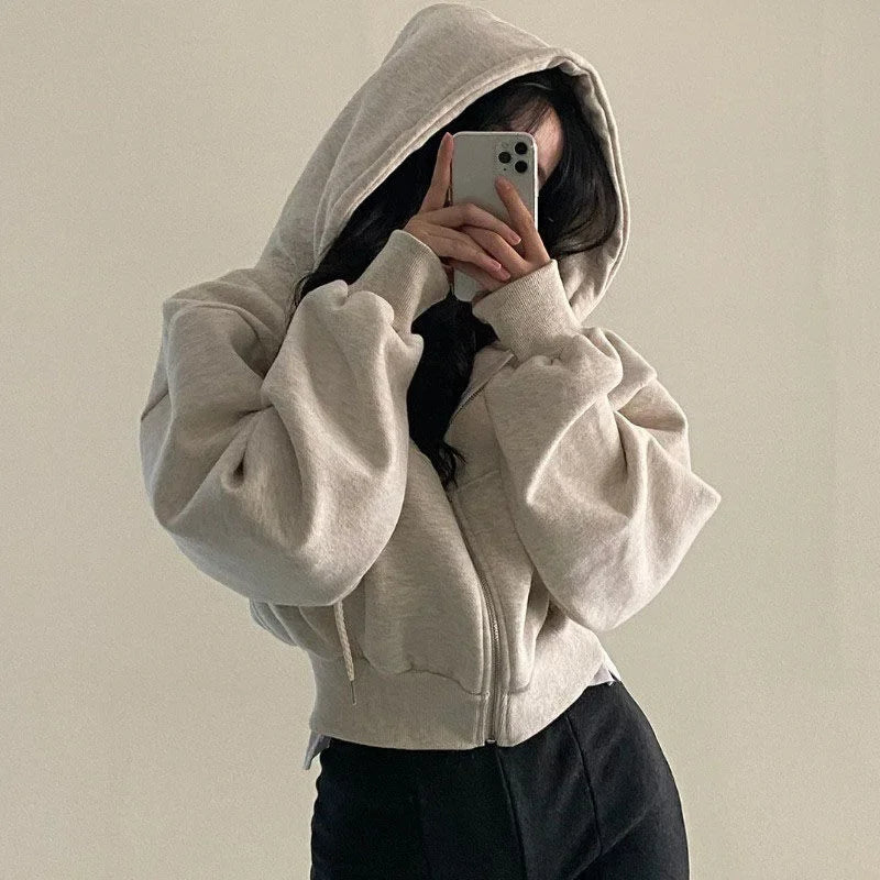 Crop Tops Hooded Hoodies Women