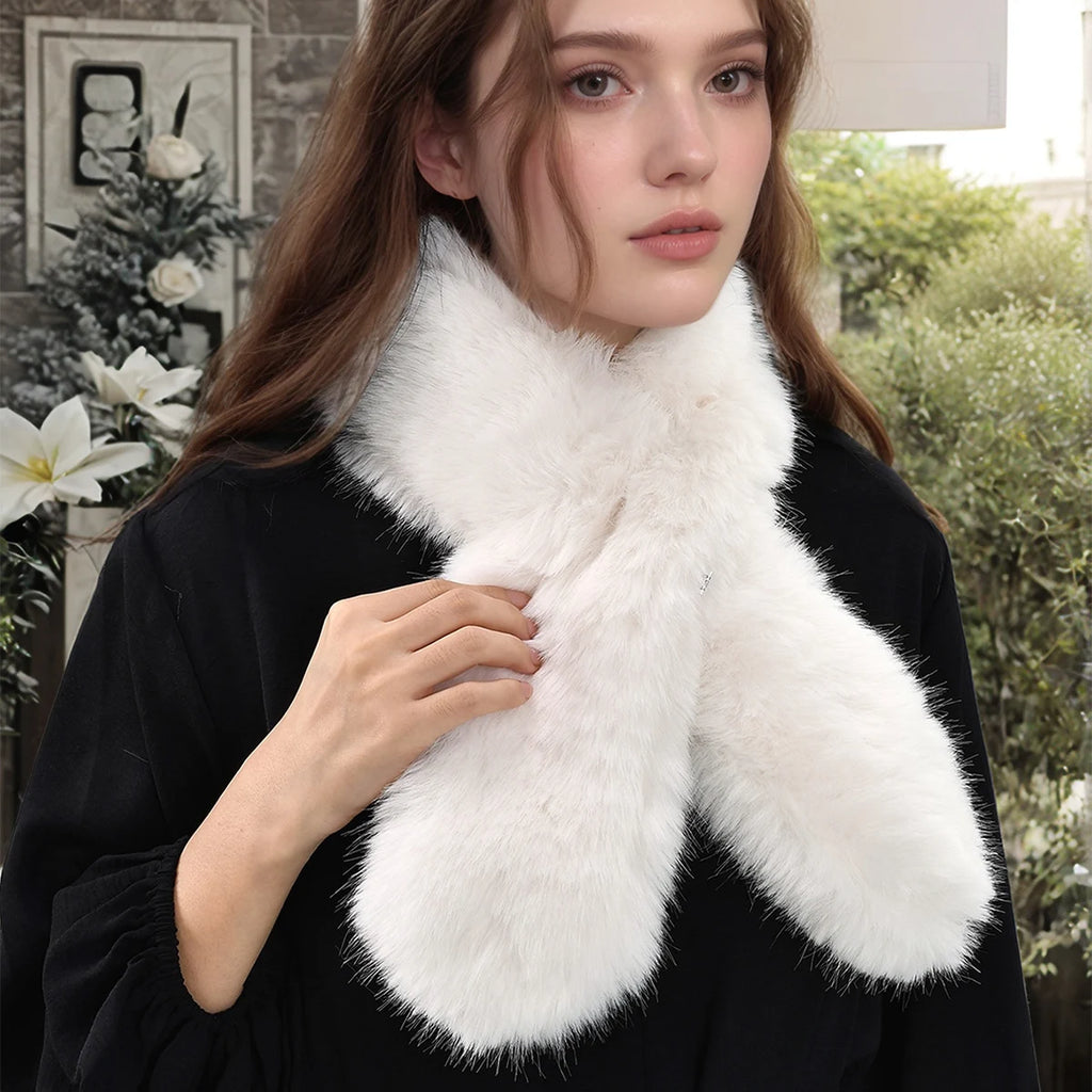 Faux Rabbit Fur Scarf Winter Warm Neckerchief