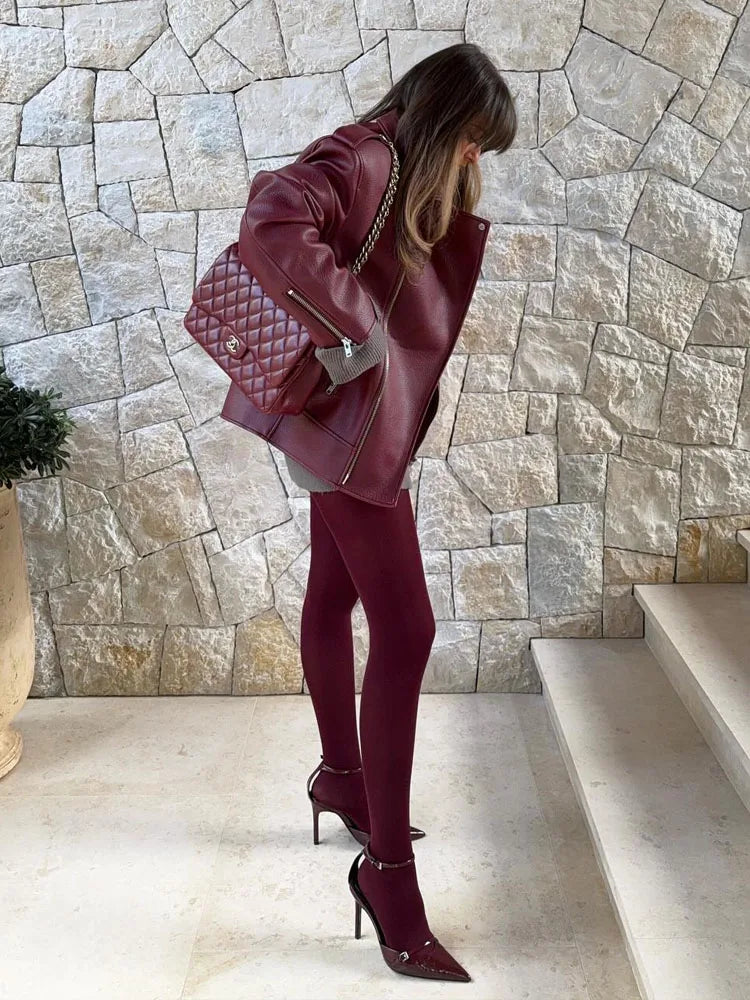 Sexy Burgundy Vintage Stockings