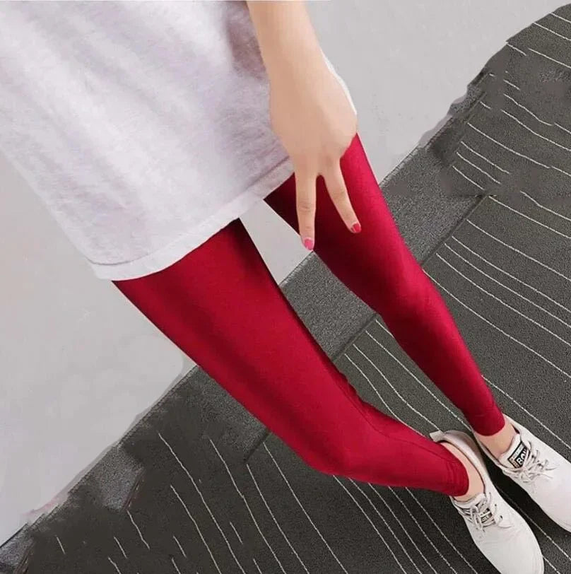 New Spring Autumn Solid Candy Neon Leggings for Women/Girls