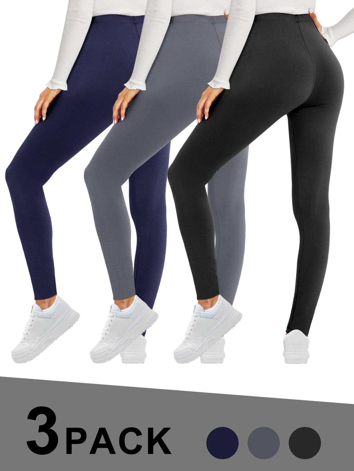 Stretchy 3pcs Low-Waist Skinny Leggings for Women