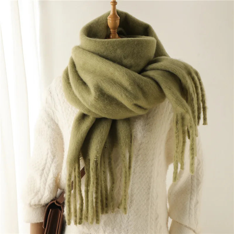 Winter Warm Thick Shawl Pashmina Scarves Long Tassel