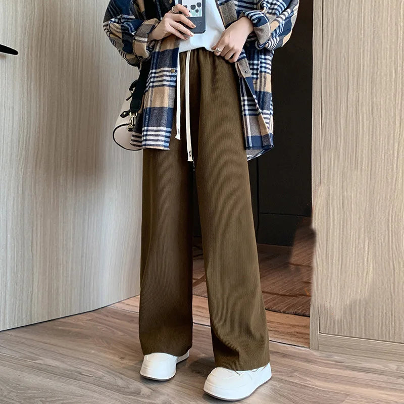 Women Wide Leg Corduroy Pants