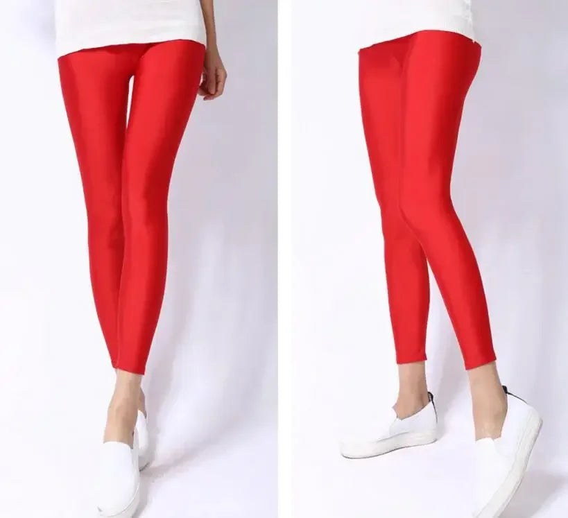 New Spring Autumn Solid Candy Neon Leggings for Women/Girls