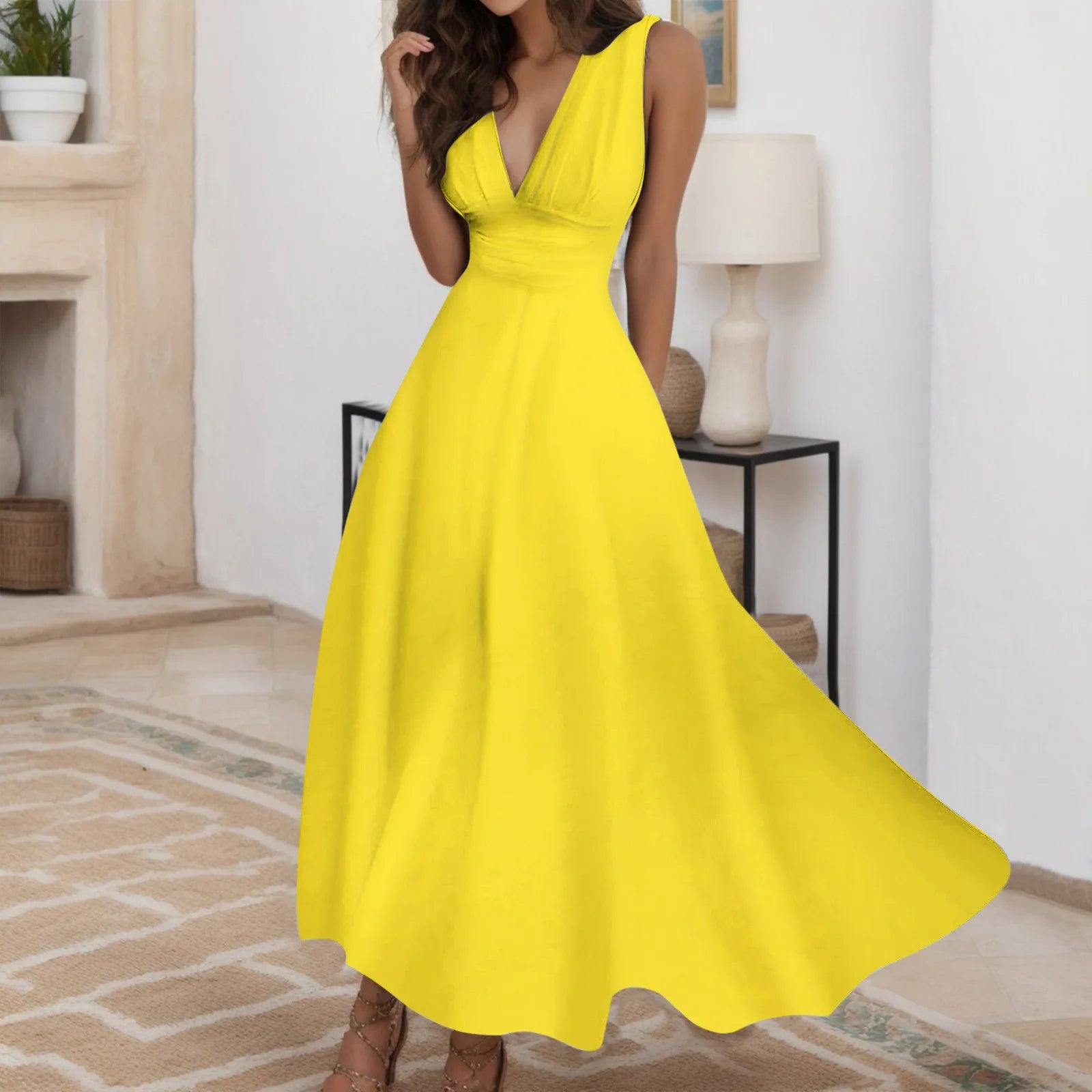 A Line Sleeveless White Dresses