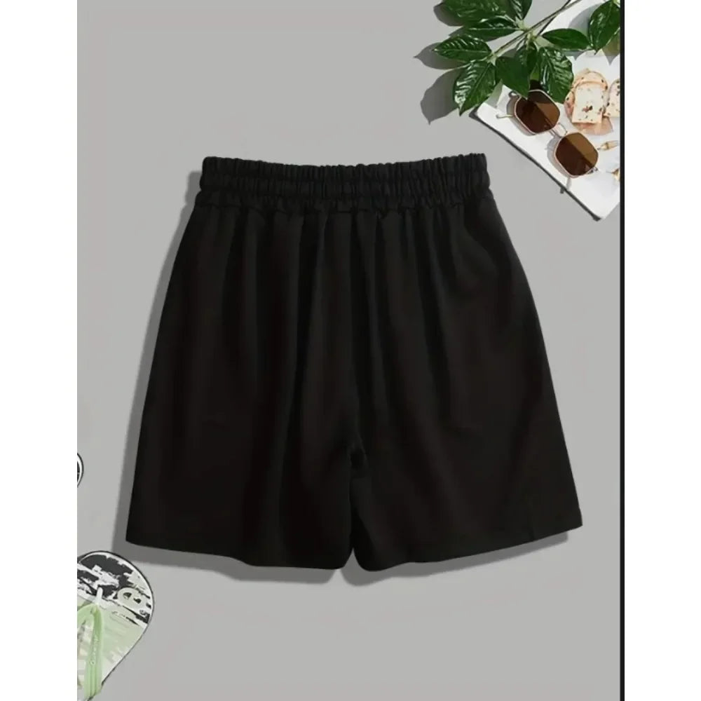 Cotton Black Sports Shorts Women's