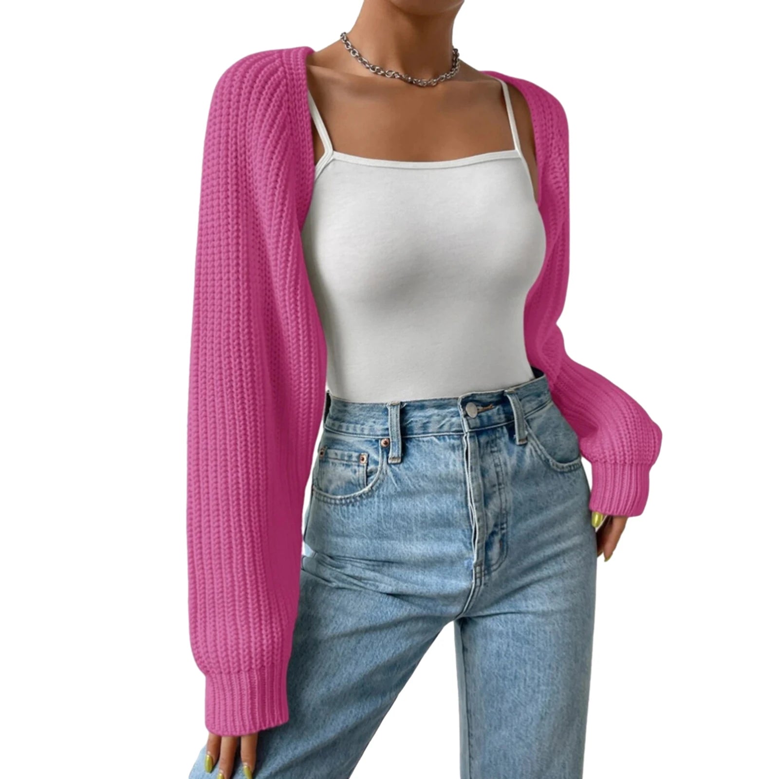 Women s Open Front Cropped Bolero Cardigan