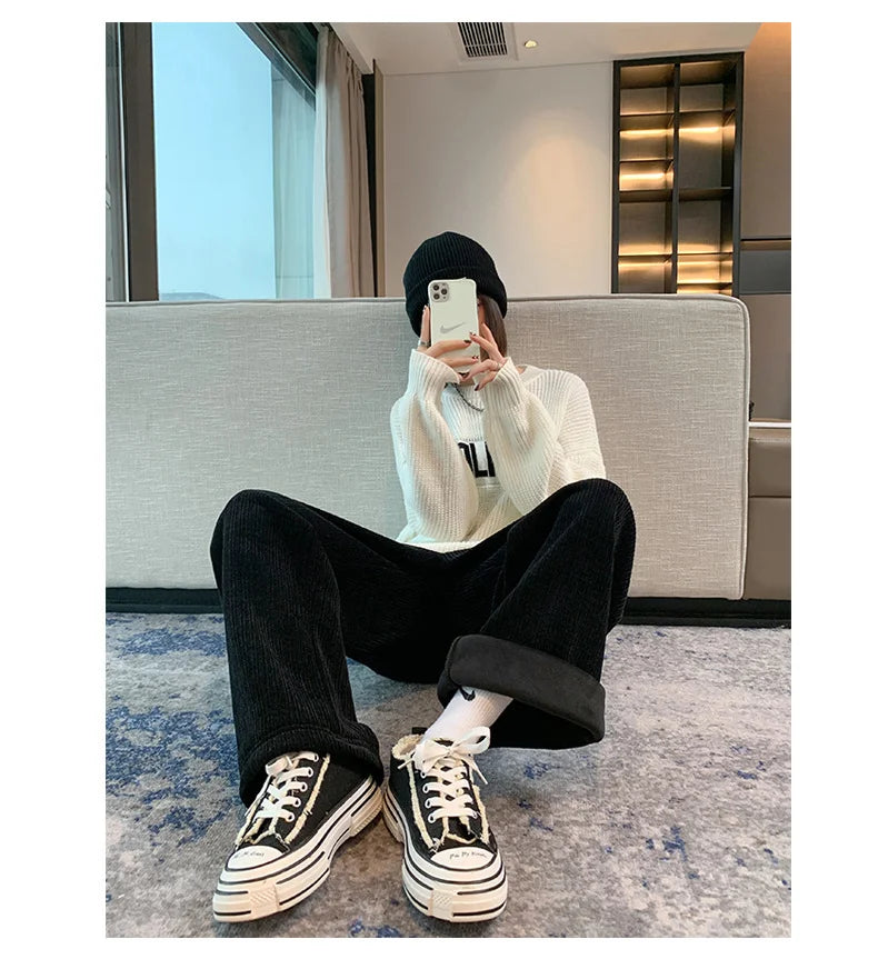 Women's Fleece Wide Leg Pants