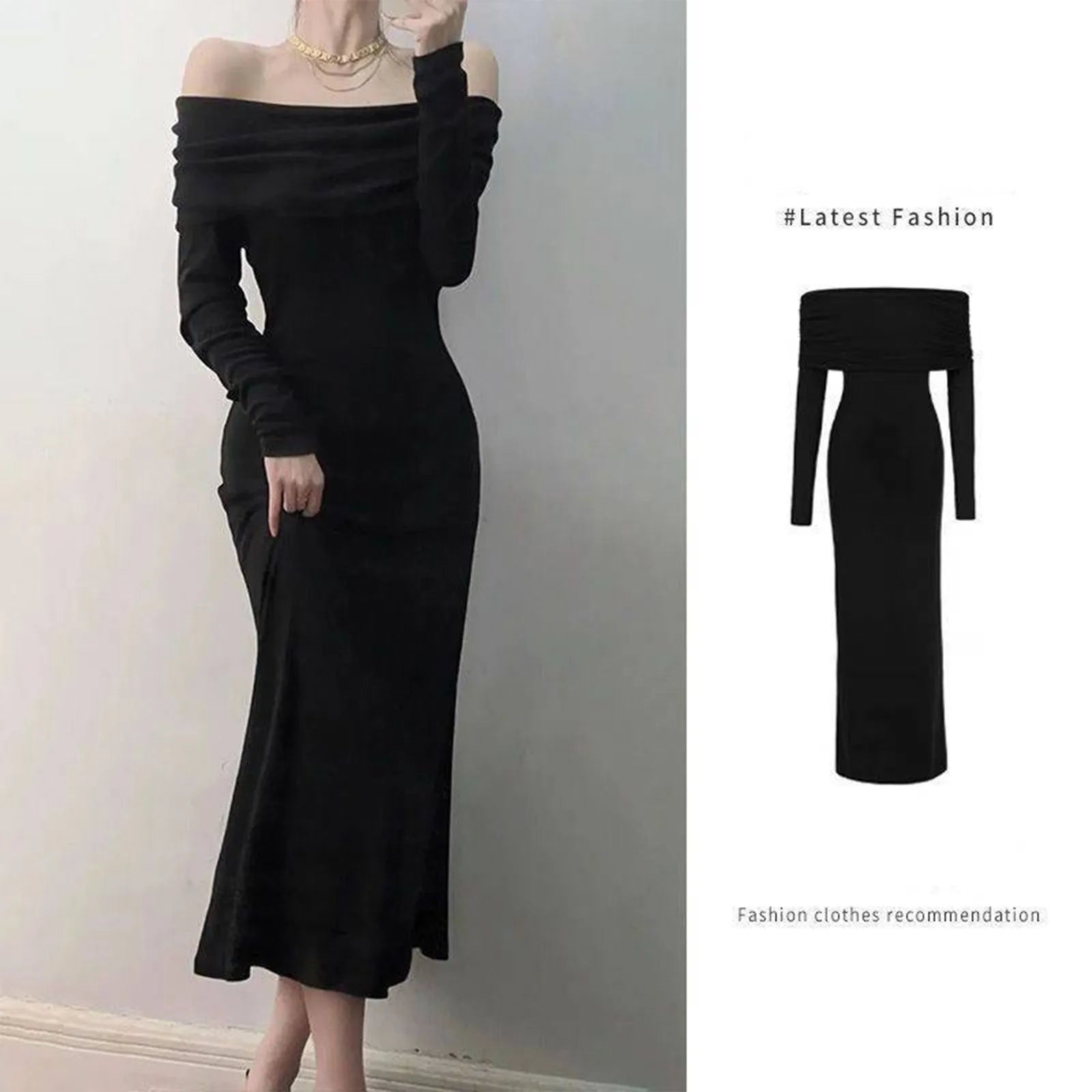Elegant Off Shoulder Maxi Sweater Dress