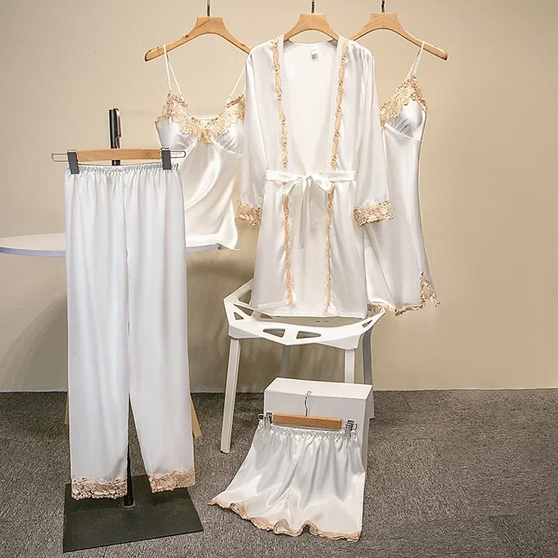 Luxury Satin Pajama Set 5 Pcs