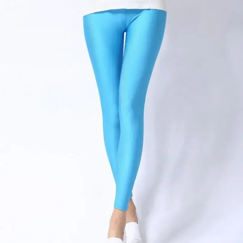 New Spring Autumn Solid Candy Neon Leggings for Women/Girls