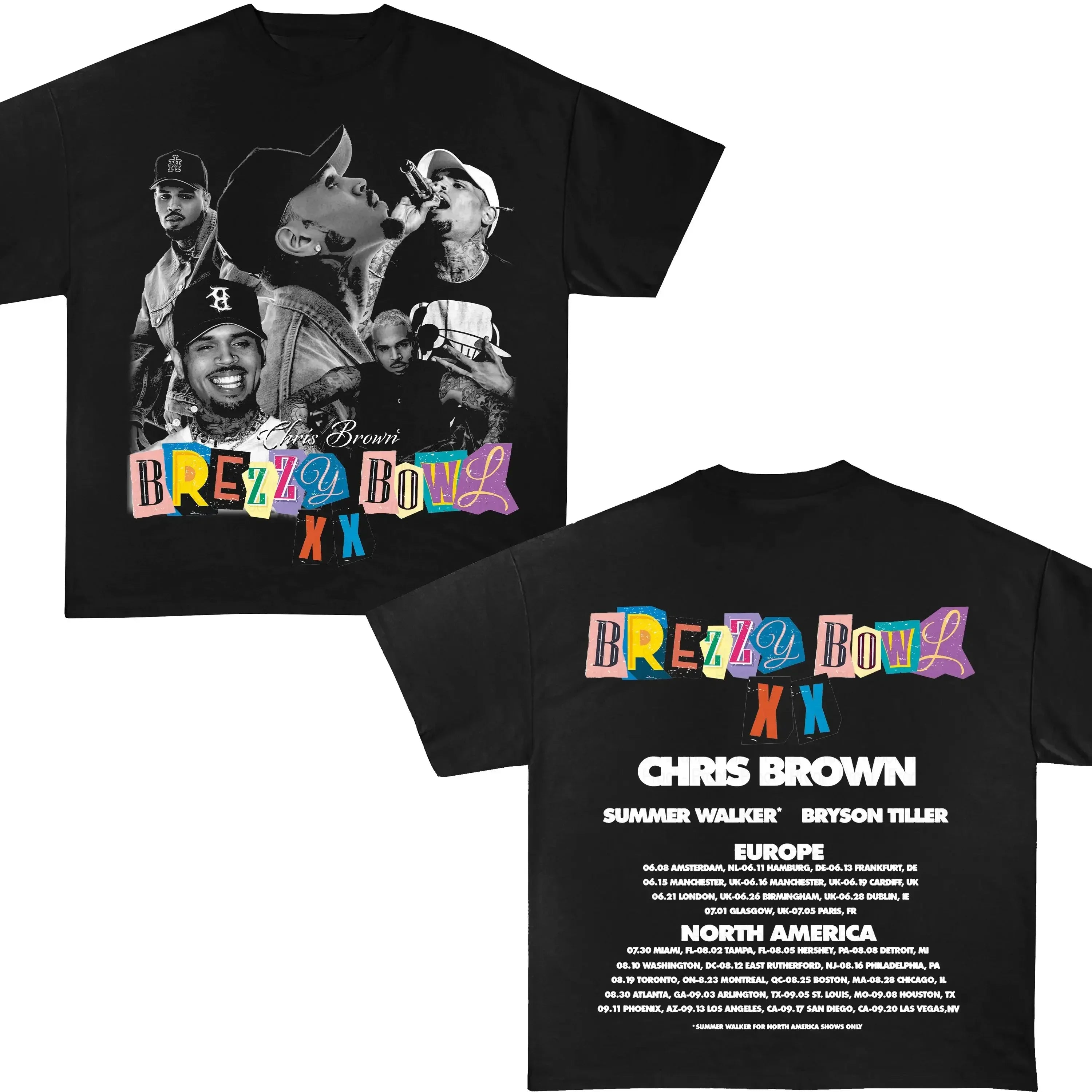 Chris Brown Breezy Bowl XX Concert Tour Cotton T Shirt