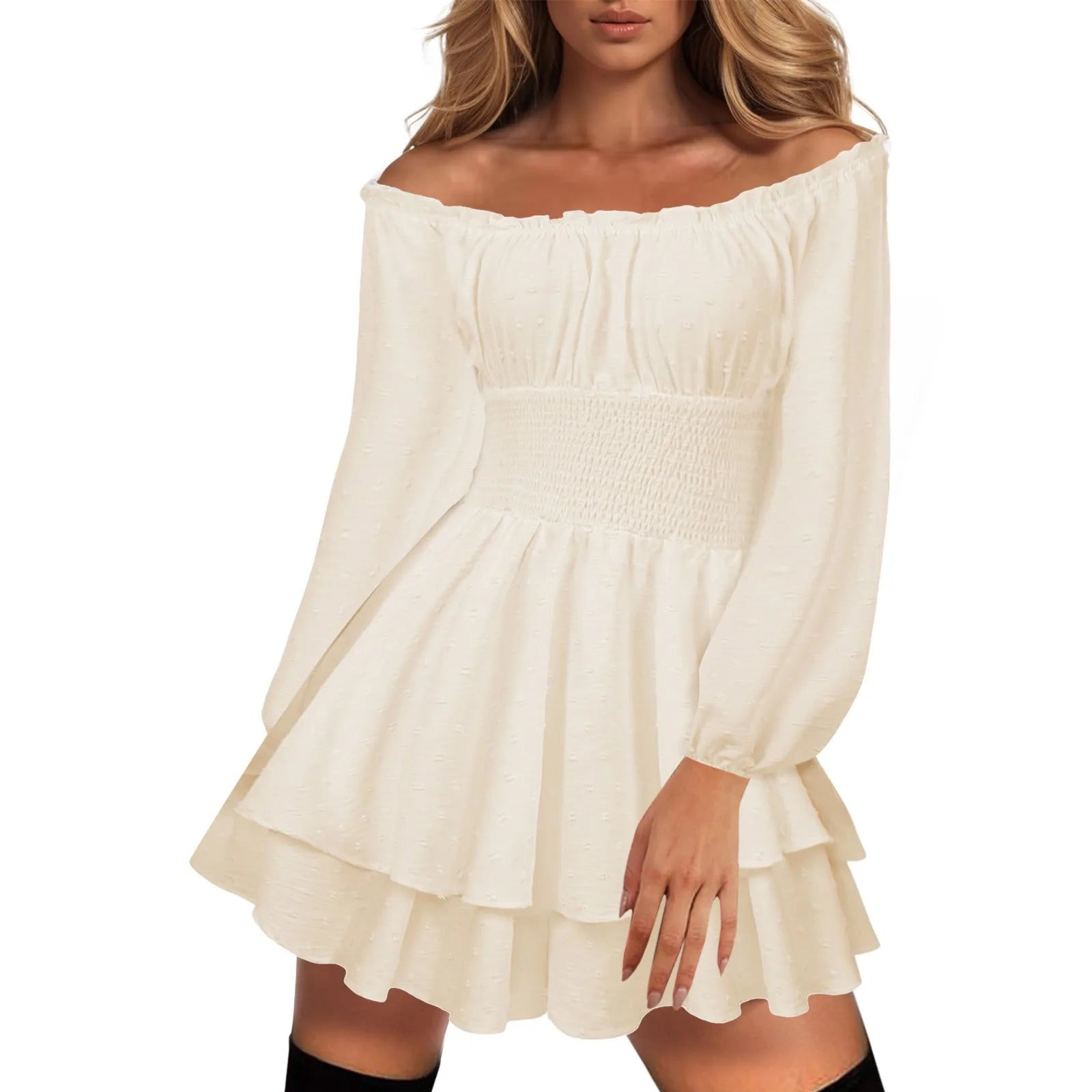 Off Shoulder White Dress For Women