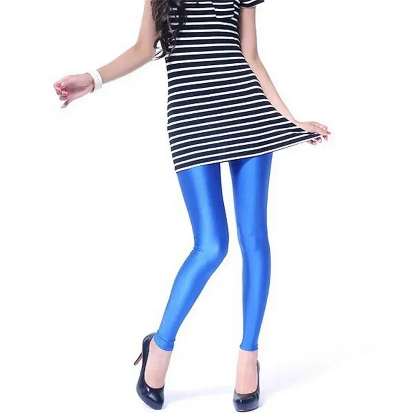 New Spring Autumn Solid Candy Neon Leggings for Women/Girls