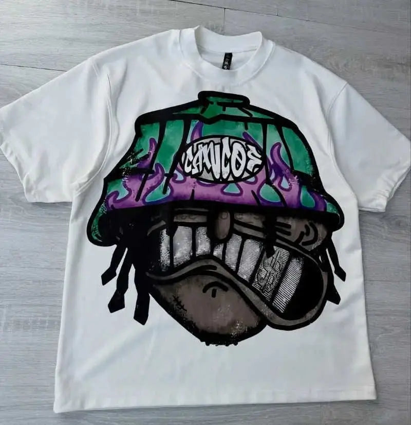 Men and Women Short Sleeved  Hip Hop Trend Oversized T-Shirt