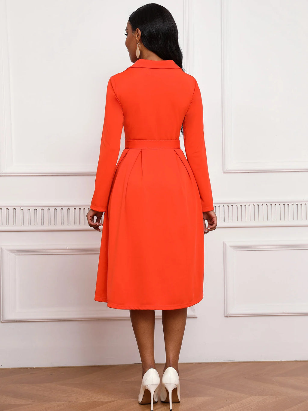 2026 Fashion All-match Elegant Stretch Dress Dress with Collar