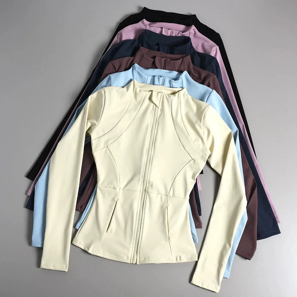 long sleeved running, fitness, slimming, versatile yoga jackets