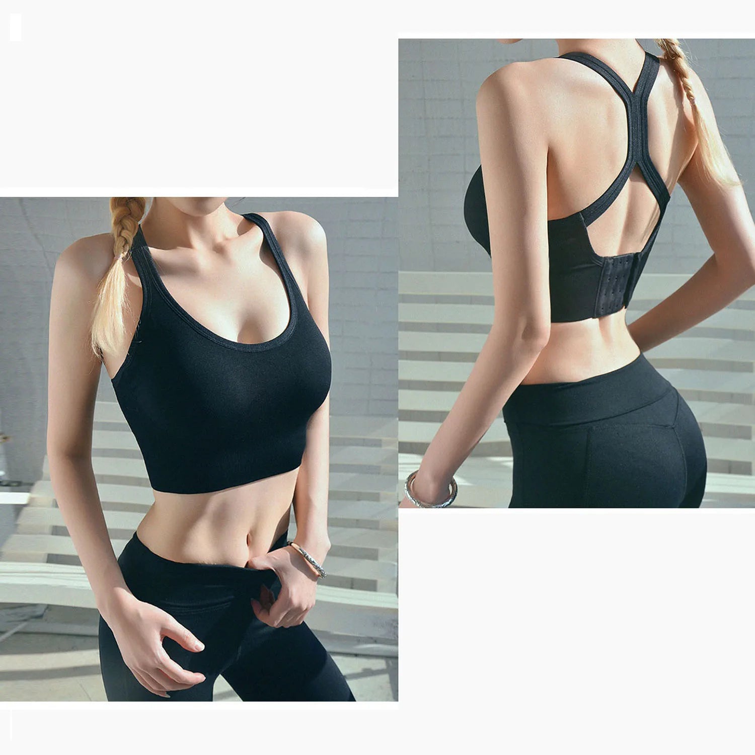 Adjustable Back Buckle Sports Bra for Women