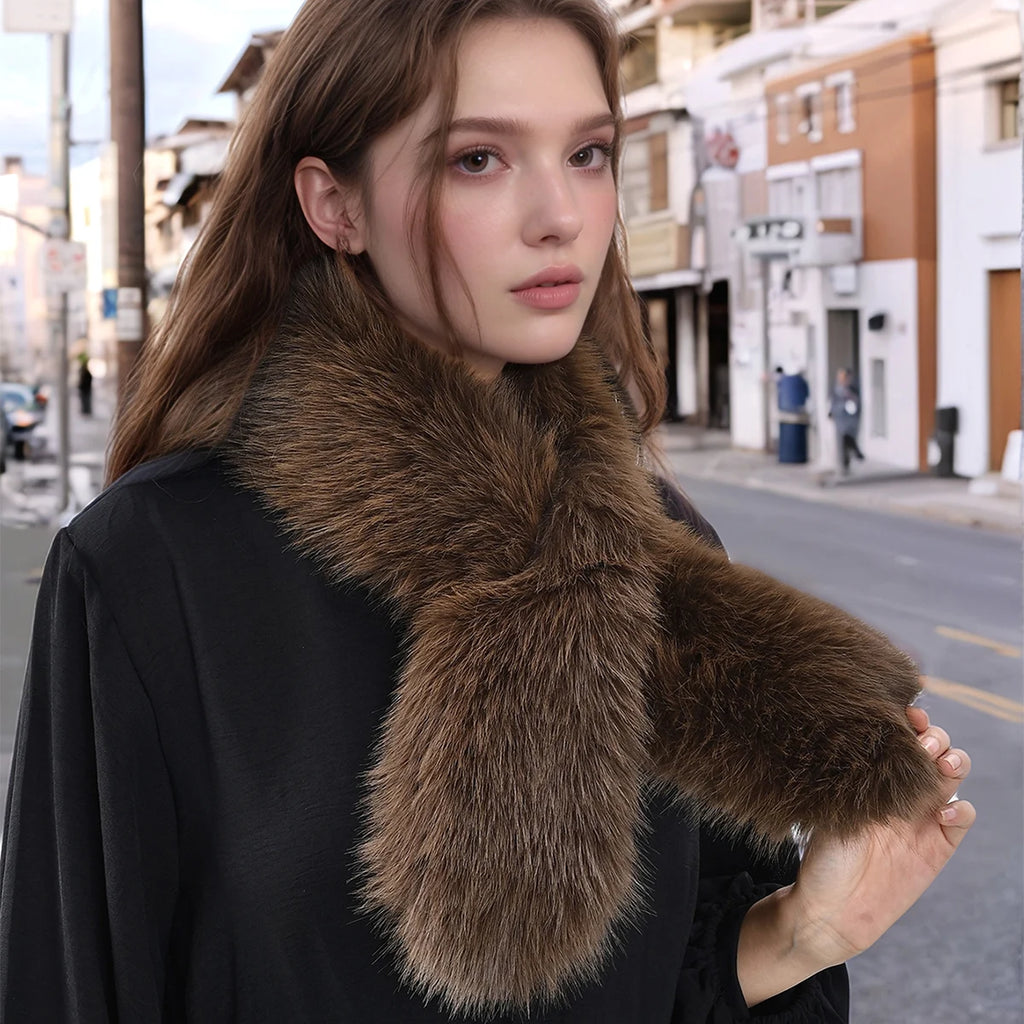 Faux Rabbit Fur Scarf Winter Warm Neckerchief