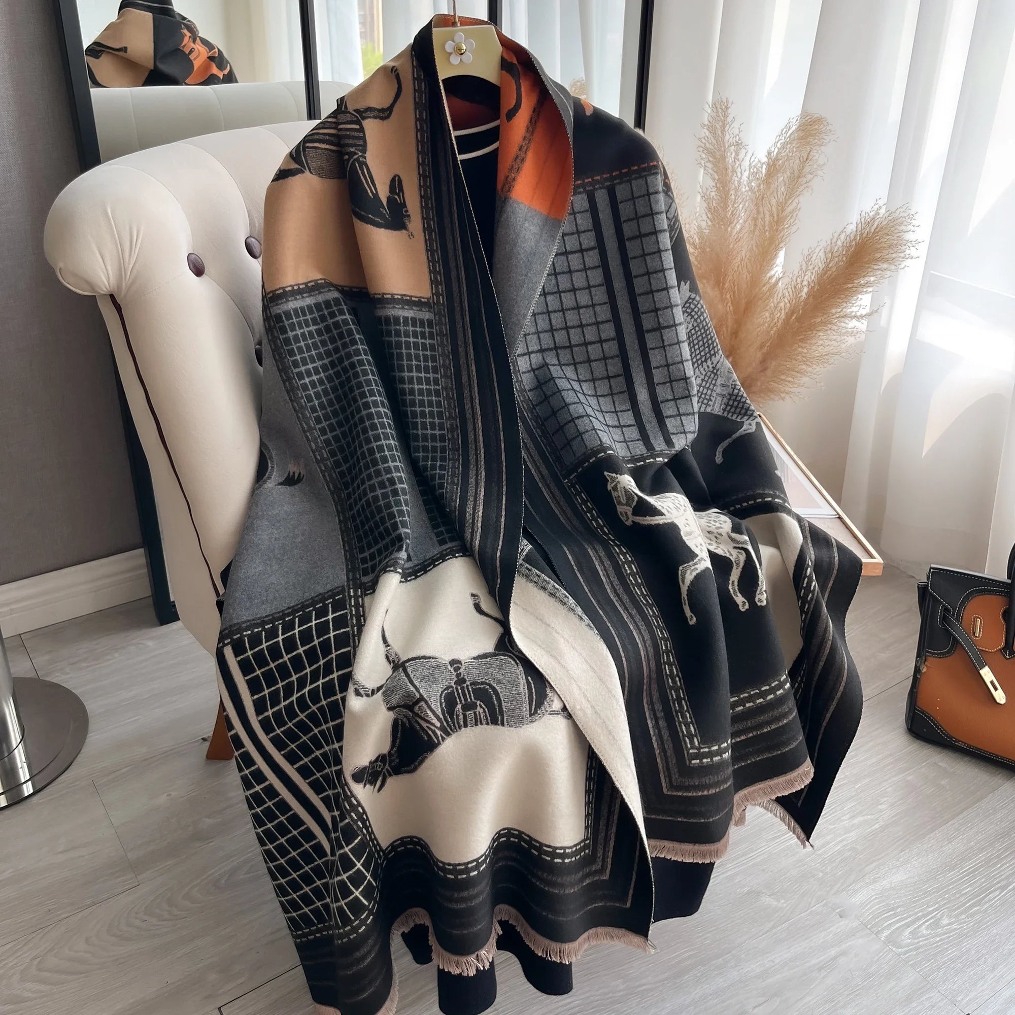 Luxury Winter Cashmere Scarf Women