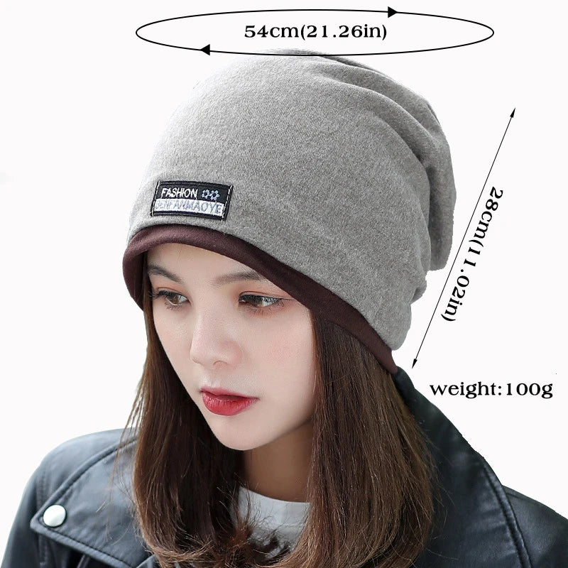 Slouchy Beanie Women Dual-use Hat Scarf