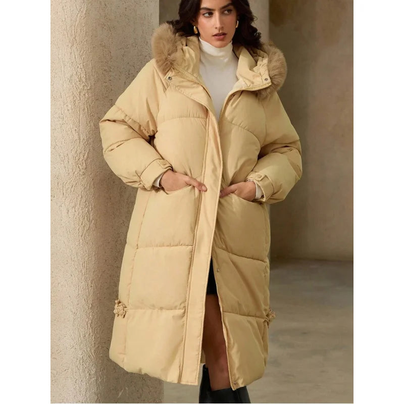 Oversized Thick Hooded Padded Coat For Women