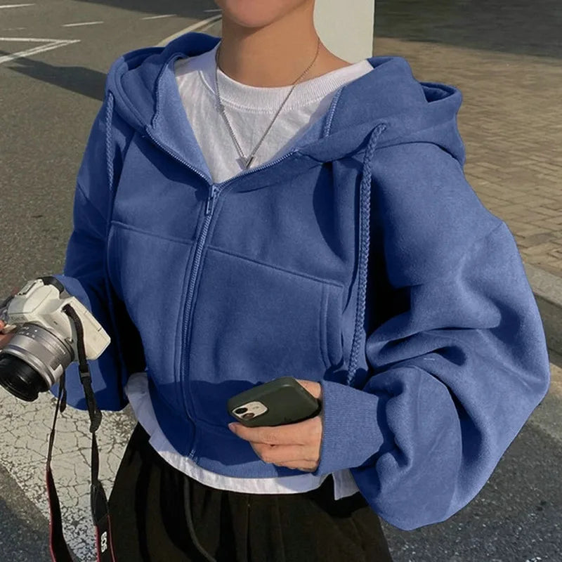 Crop Tops Hooded Hoodies Women