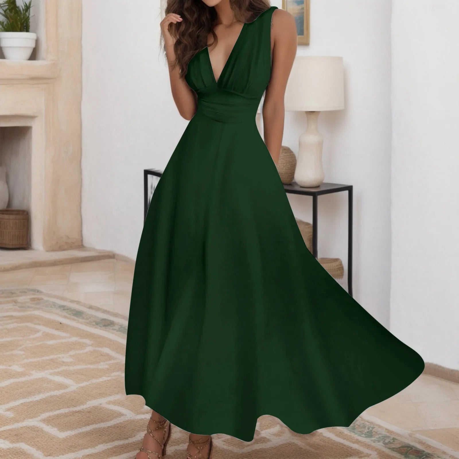 A Line Sleeveless White Dresses