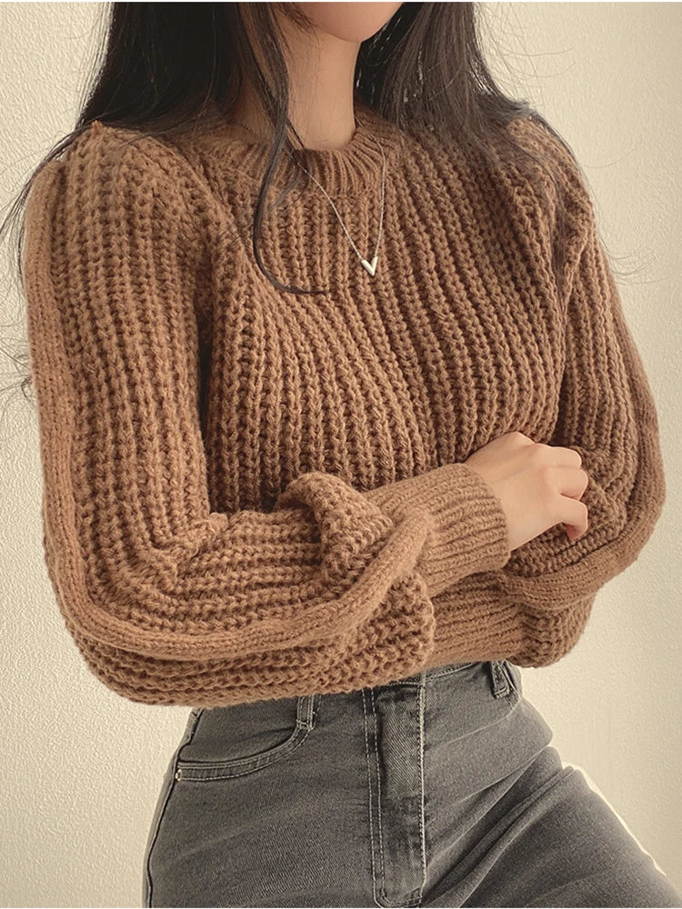 Chic Loose Vintage Long Sleeve Women Sweater