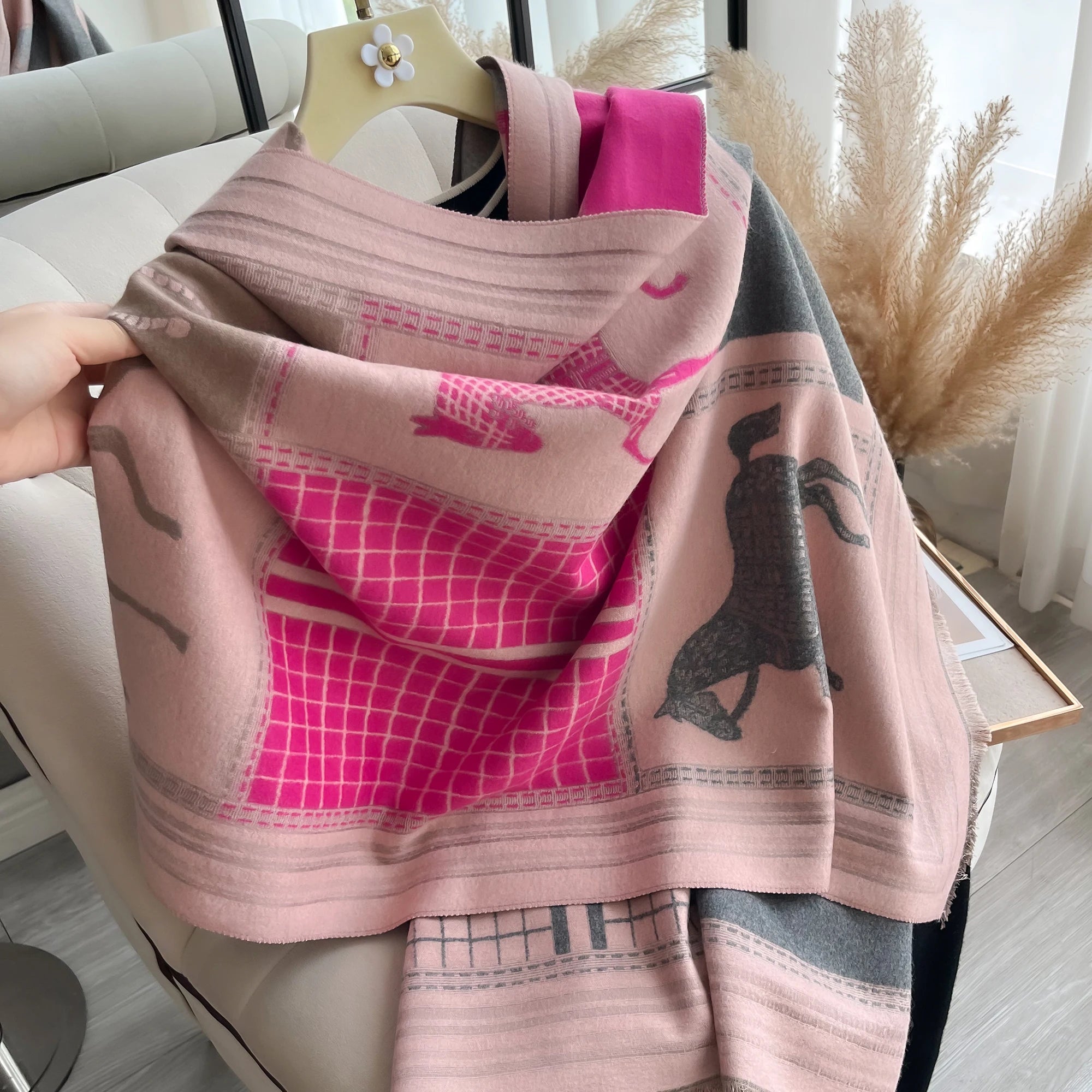 Luxury Winter Cashmere Scarf Women