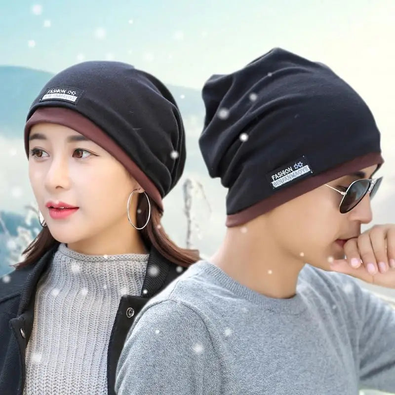 Slouchy Beanie Women Dual-use Hat Scarf