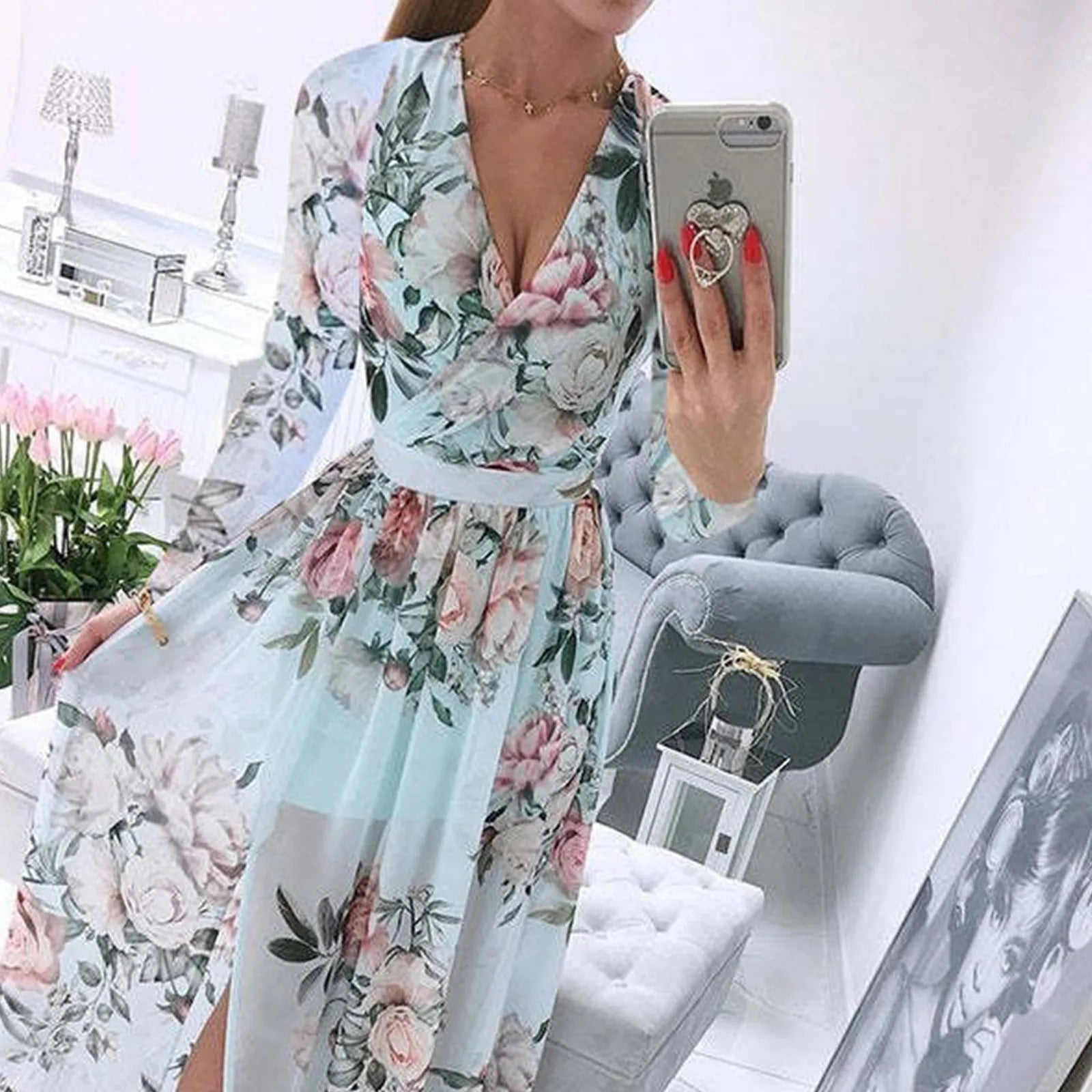 Women floral Chiffon Flower Dress