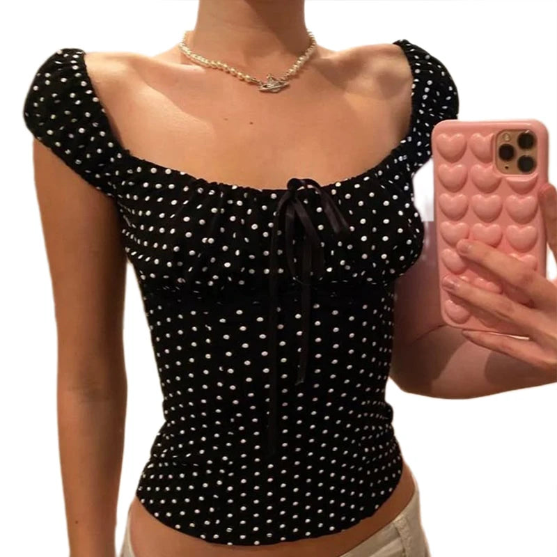 Polka Dot Milkmaid Baby Tees