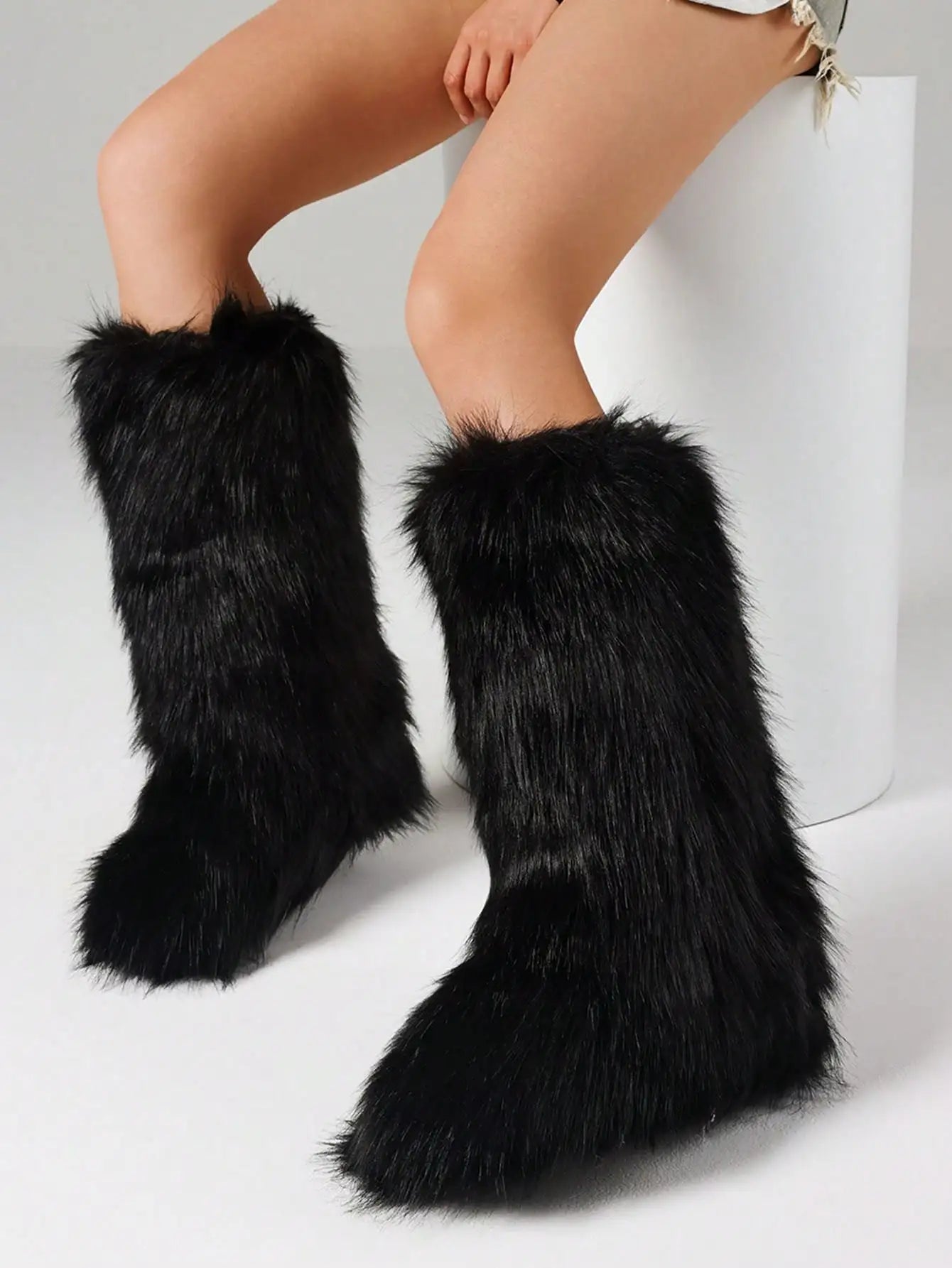Furry Fluffy Women Snow Boots