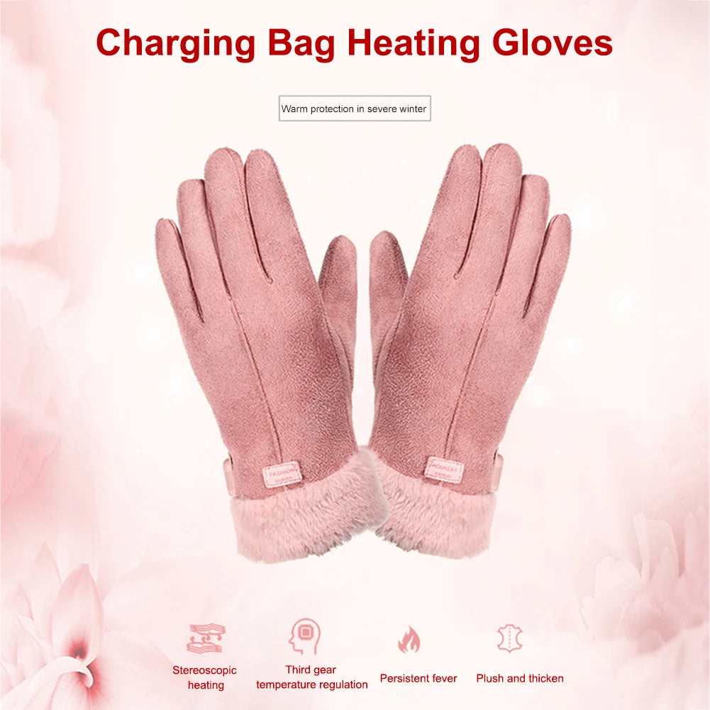 Heated Full Finger Mittens Touch Screen Gloves