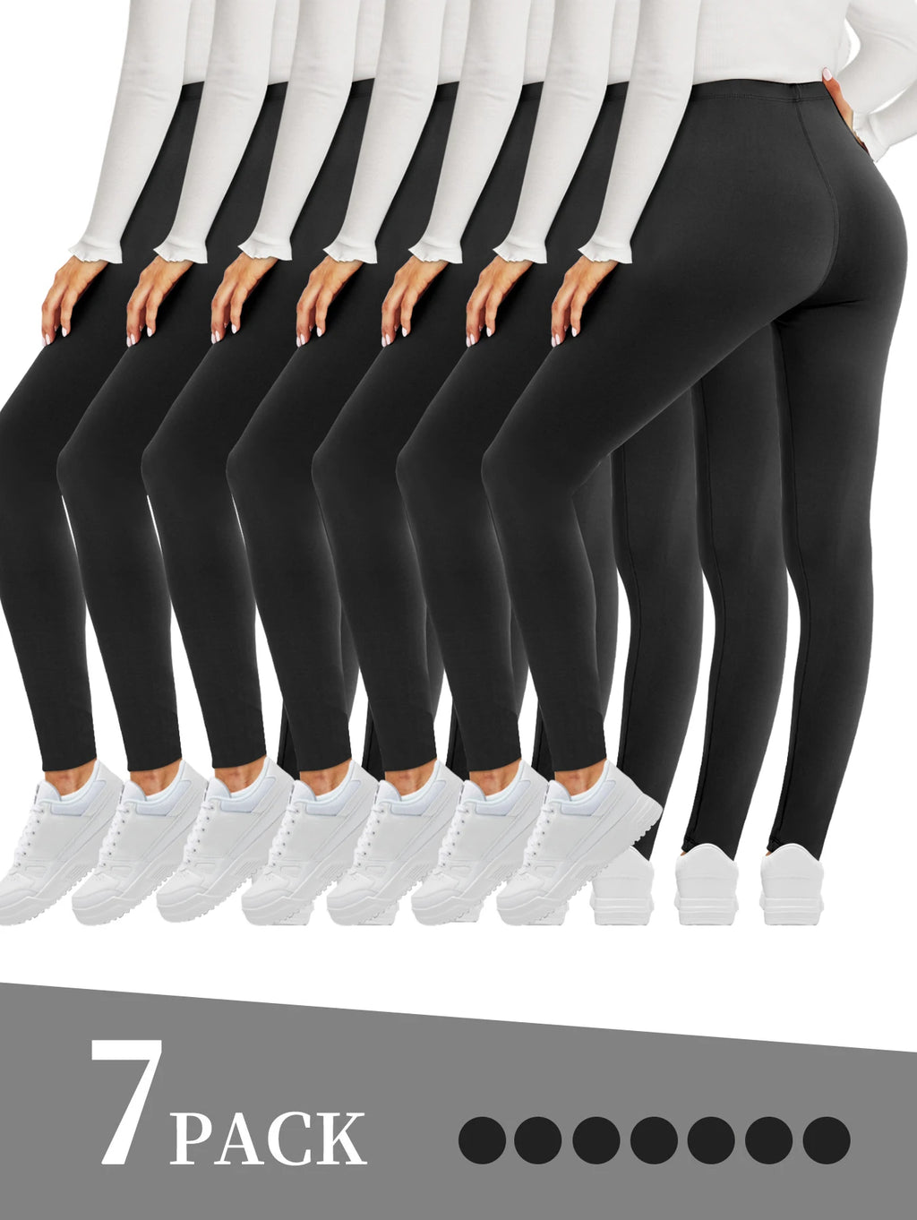 7 Pack Butt Lift Low Waisted Tummy Control Leggings for Women