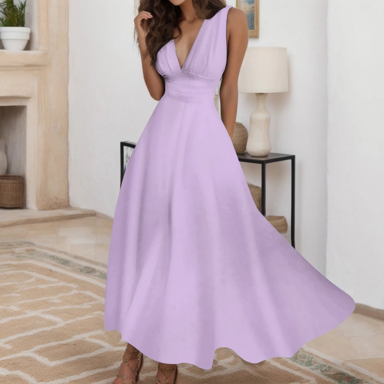 A Line Sleeveless White Dresses