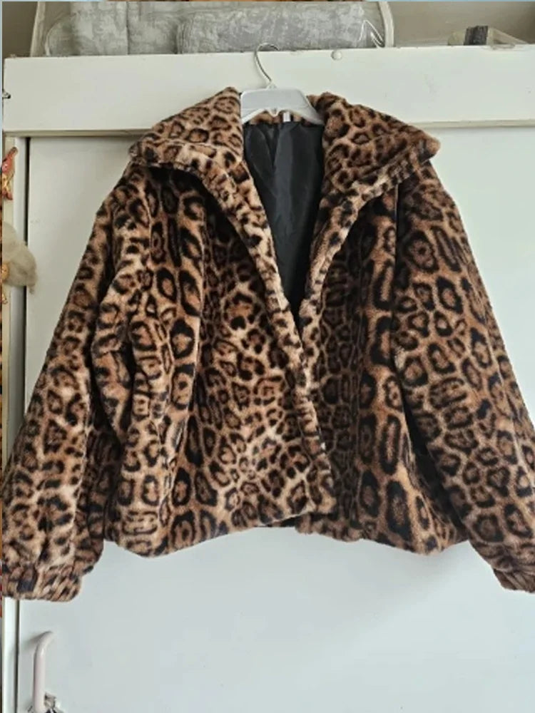 Casual Leopard Printing Women Coats