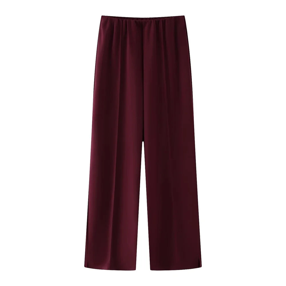 women's high waist elastic pants spring new casual set