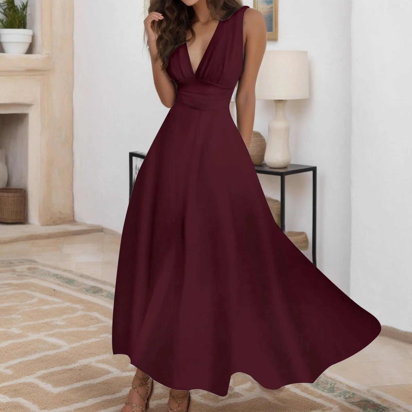 A Line Sleeveless White Dresses