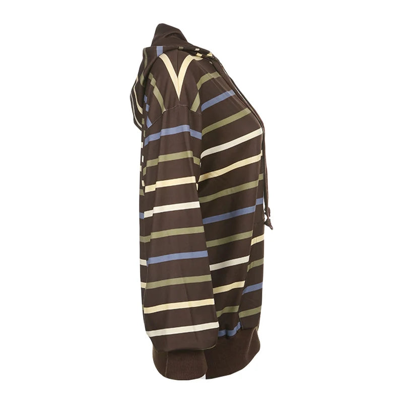 Women Zip Up Drawstring Hoodie