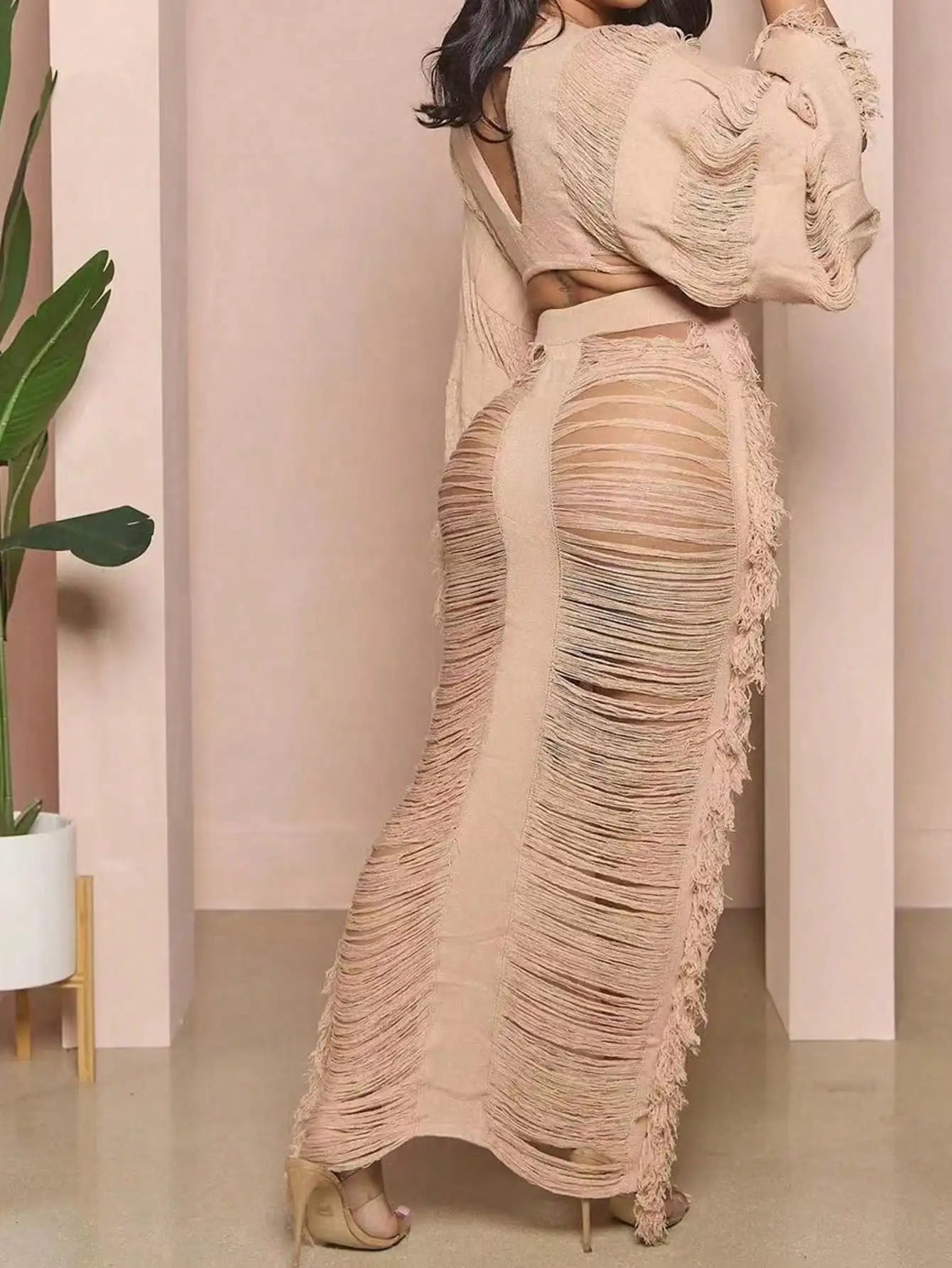 Women's Fringed 2-piece Set party Dress