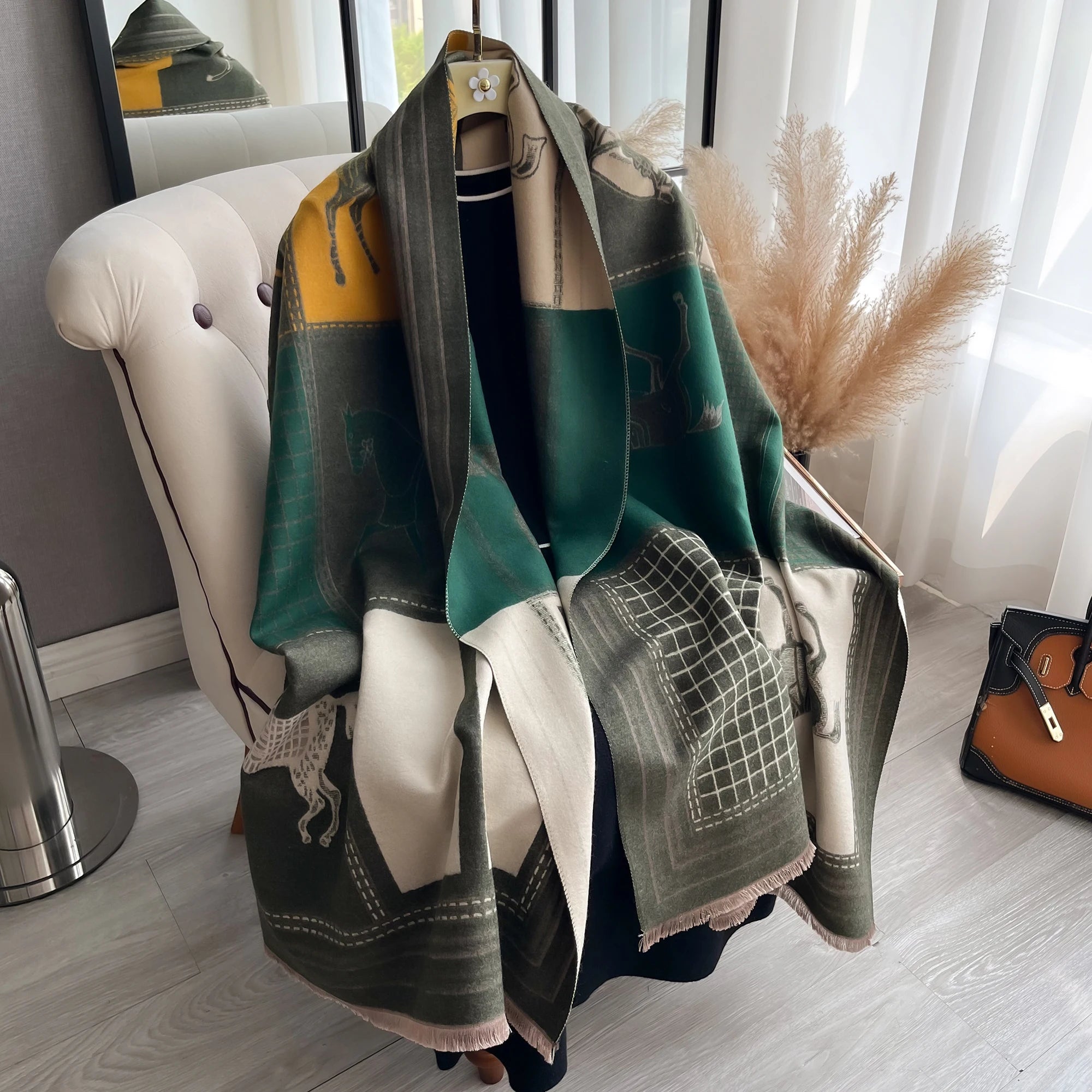 Luxury Winter Cashmere Scarf Women